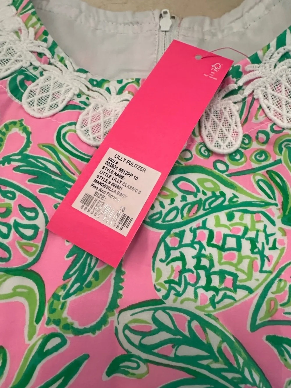 Lilly Pulitzer Girls shift dress Mandevilla baby Fins and Flippers size 10